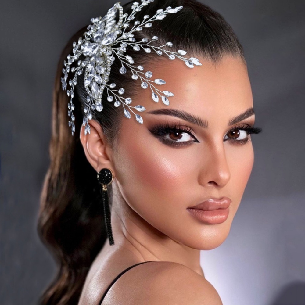 NEW Bridal Silver Large Sparkly Crystal headband bride Headpiece wedding gift
